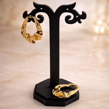 Organic Sculpted Gold Stud Earrings