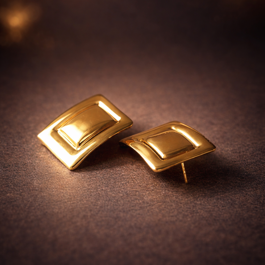 Bold Frame Stud Earrings