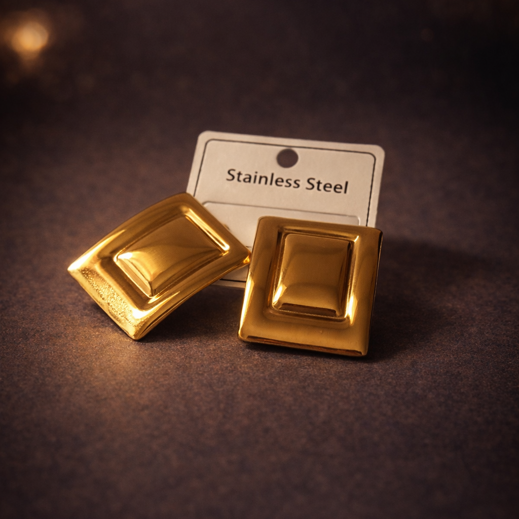 Bold Frame Stud Earrings