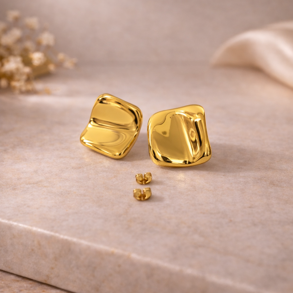 Soft Edge Stud Earrings