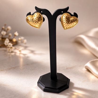 HammerHeart Vintage Textured Earrings