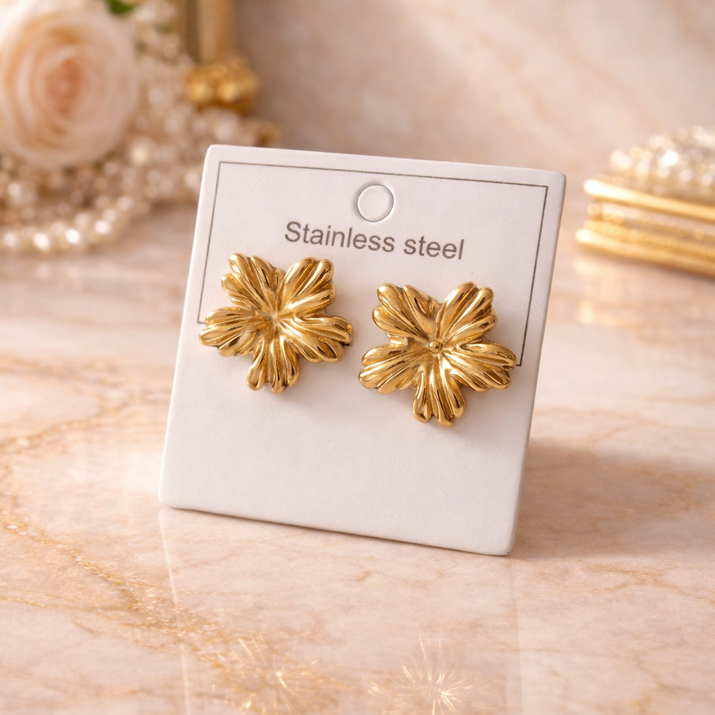 Golden Blossom Petal Studs